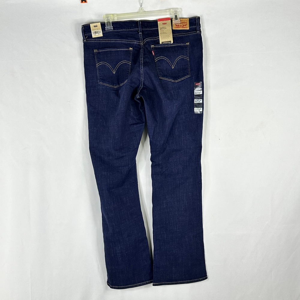 Levis Women's Sz 16 Medium Classic Bootcut Dark Blue Hypersoft Jeans Denim NWT